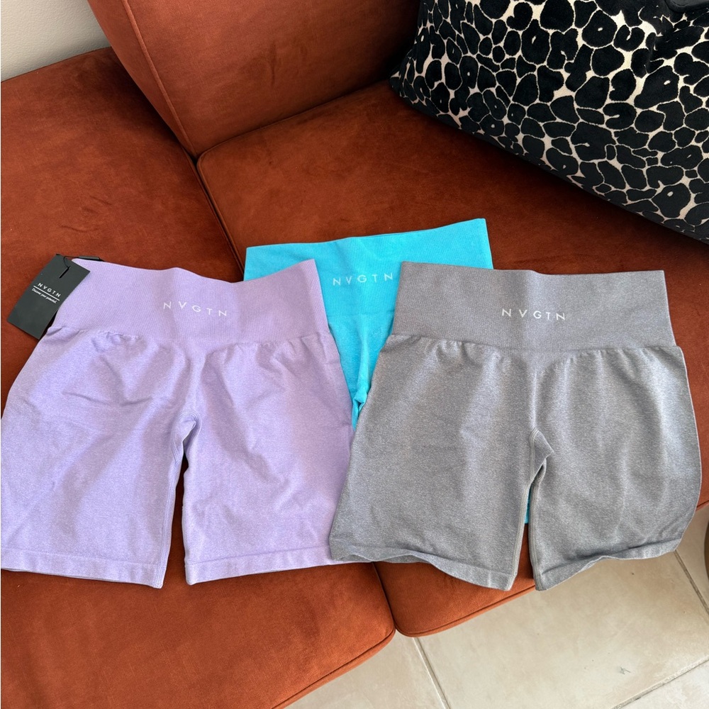 NVGTN Women's Bike Shorts - Lavender, Aqua, Charcoal